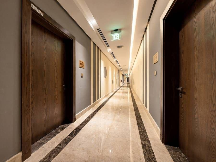 Marble-floored corridor